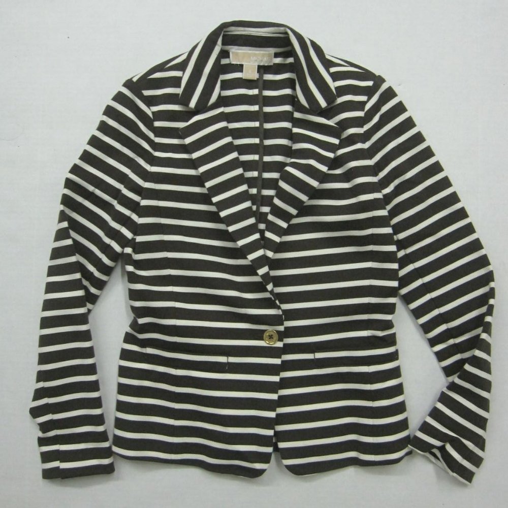 Michael Kors Striped Blazer Jacket One Button
